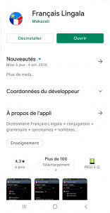 Dictionnaire Lingala-Français sur GooglePlay